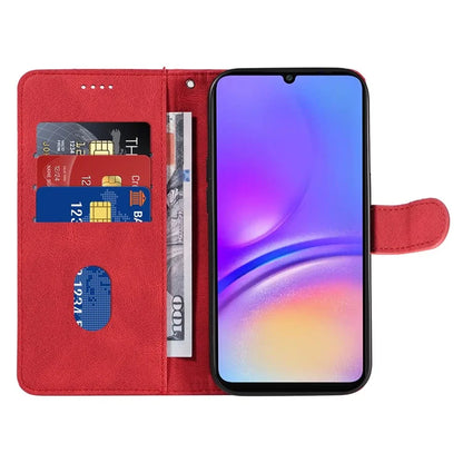For Samsung Galaxy A06 Case Stand Wallet Leather Phone Cover Curved Line Wrist Strap