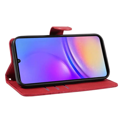 For Samsung Galaxy A06 Case Stand Wallet Leather Phone Cover Curved Line Wrist Strap