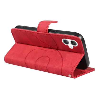 For Samsung Galaxy A06 Case Stand Wallet Leather Phone Cover Curved Line Wrist Strap