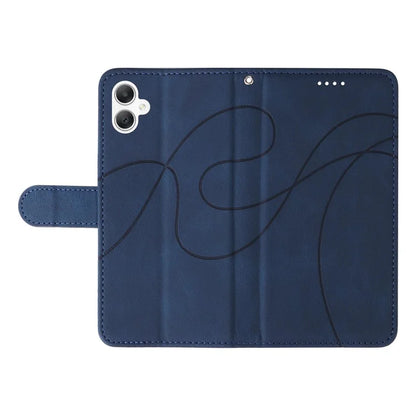 For Samsung Galaxy A06 Case Stand Wallet Leather Phone Cover Curved Line Wrist Strap