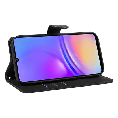 For Samsung Galaxy A06 Case Stand Wallet Leather Phone Cover Curved Line Wrist Strap