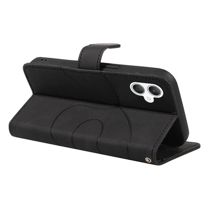 For Samsung Galaxy A06 Case Stand Wallet Leather Phone Cover Curved Line Wrist Strap
