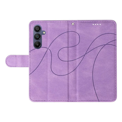 For Samsung Galaxy A16 5G Case Stand Wallet Leather Phone Cover Curved Line Wrist Strap