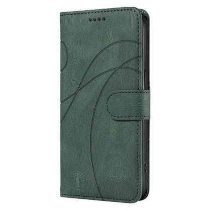 For Samsung Galaxy A16 5G Case Stand Wallet Leather Phone Cover Curved Line Wrist Strap