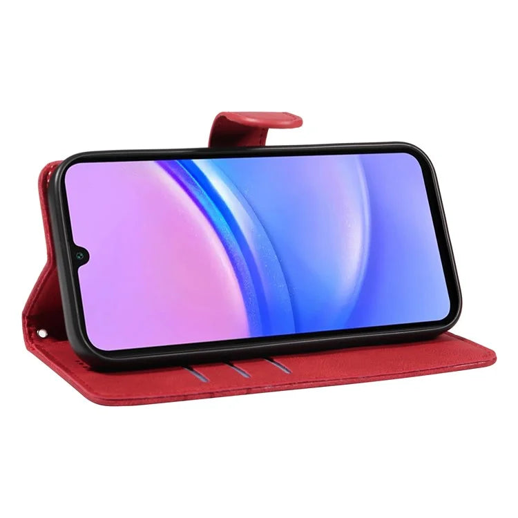 For Samsung Galaxy A16 5G Case Stand Wallet Leather Phone Cover Curved Line Wrist Strap