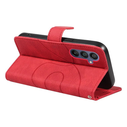 For Samsung Galaxy A16 5G Case Stand Wallet Leather Phone Cover Curved Line Wrist Strap