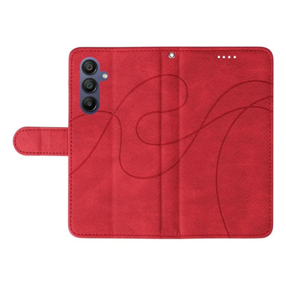 For Samsung Galaxy A16 5G Case Stand Wallet Leather Phone Cover Curved Line Wrist Strap