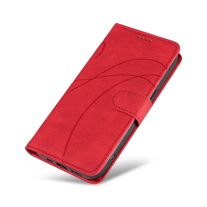 For Samsung Galaxy A16 5G Case Stand Wallet Leather Phone Cover Curved Line Wrist Strap