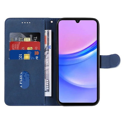 For Samsung Galaxy A16 5G Case Stand Wallet Leather Phone Cover Curved Line Wrist Strap