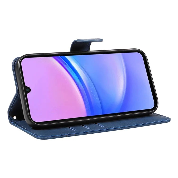 For Samsung Galaxy A16 5G Case Stand Wallet Leather Phone Cover Curved Line Wrist Strap