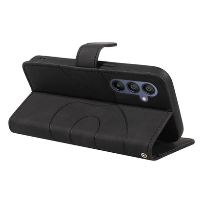 For Samsung Galaxy A16 5G Case Stand Wallet Leather Phone Cover Curved Line Wrist Strap