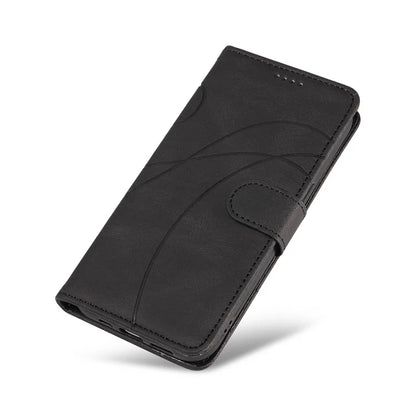 For Samsung Galaxy A16 5G Case Stand Wallet Leather Phone Cover Curved Line Wrist Strap