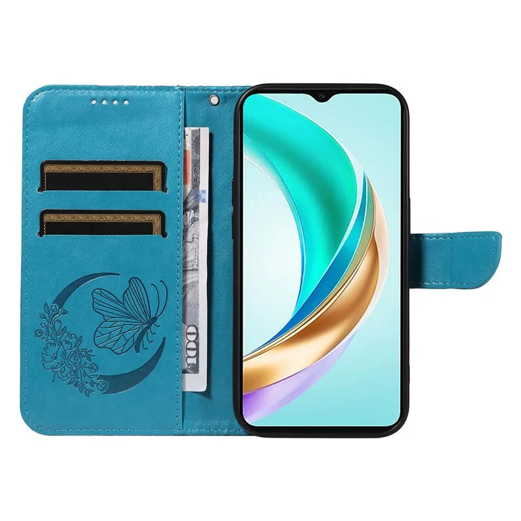 For Honor X6b 4G Case Butterfly Pattern Leather Wallet Flip Phone Cover