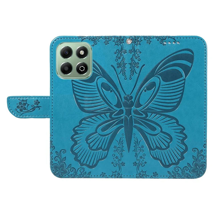 For Honor X6b 4G Case Butterfly Pattern Leather Wallet Flip Phone Cover