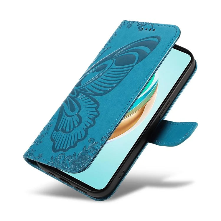 For Honor X6b 4G Case Butterfly Pattern Leather Wallet Flip Phone Cover