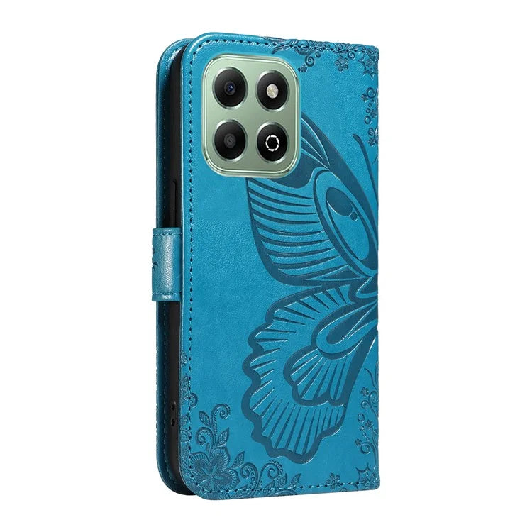 For Honor X6b 4G Case Butterfly Pattern Leather Wallet Flip Phone Cover