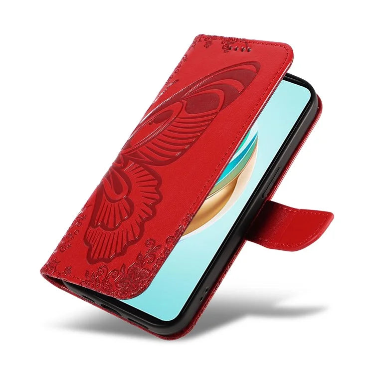 For Honor X6b 4G Case Butterfly Pattern Leather Wallet Flip Phone Cover