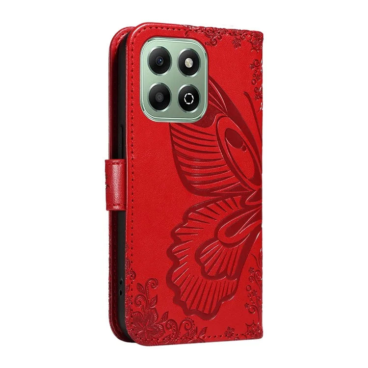 For Honor X6b 4G Case Butterfly Pattern Leather Wallet Flip Phone Cover