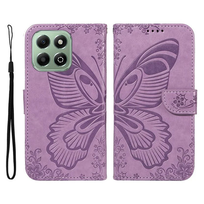 For Honor X6b 4G Case Butterfly Pattern Leather Wallet Flip Phone Cover