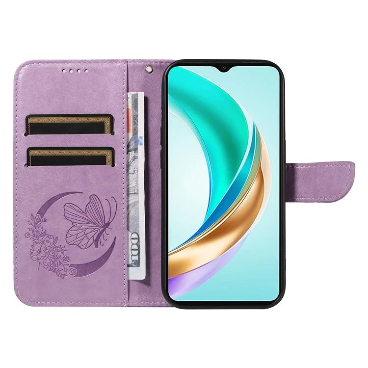 For Honor X6b 4G Case Butterfly Pattern Leather Wallet Flip Phone Cover