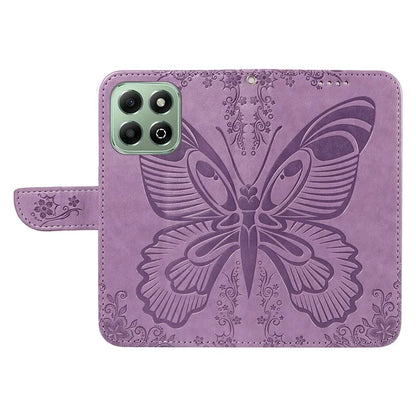For Honor X6b 4G Case Butterfly Pattern Leather Wallet Flip Phone Cover