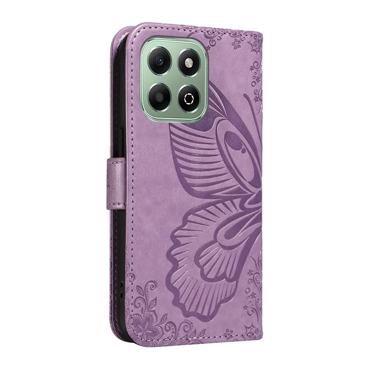 For Honor X6b 4G Case Butterfly Pattern Leather Wallet Flip Phone Cover