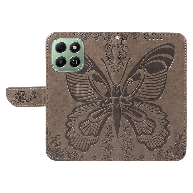 For Honor X6b 4G Case Butterfly Pattern Leather Wallet Flip Phone Cover