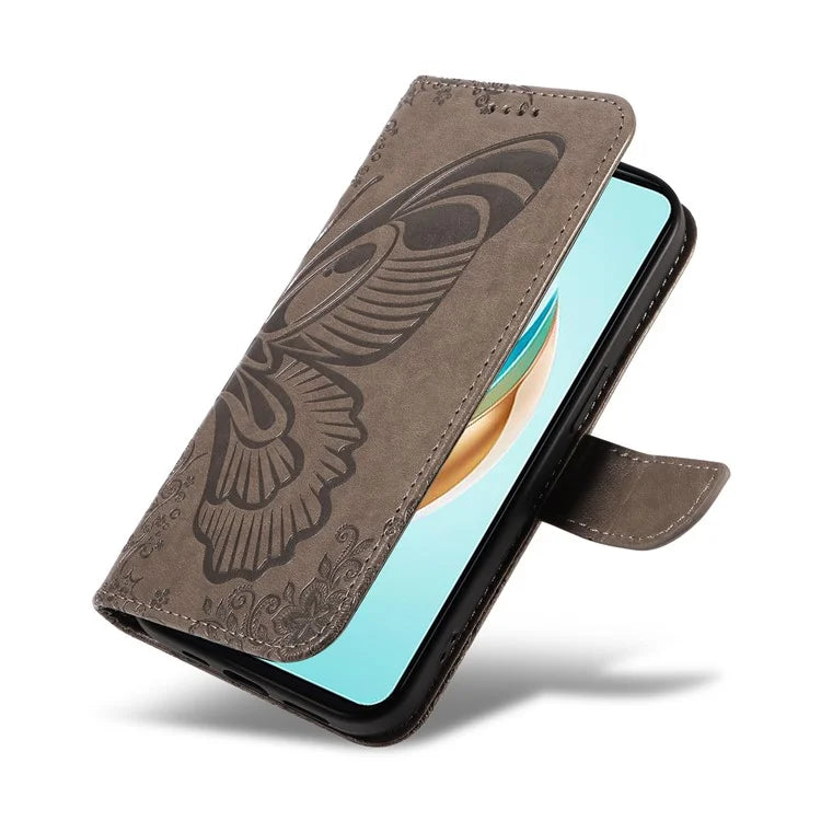 For Honor X6b 4G Case Butterfly Pattern Leather Wallet Flip Phone Cover
