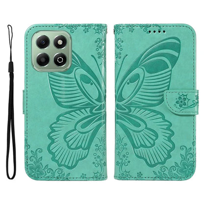 For Honor X6b 4G Case Butterfly Pattern Leather Wallet Flip Phone Cover
