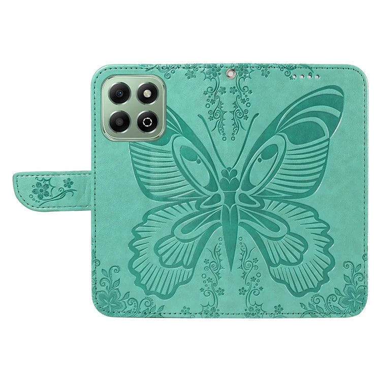 For Honor X6b 4G Case Butterfly Pattern Leather Wallet Flip Phone Cover