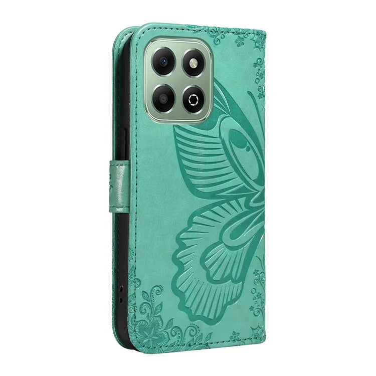 For Honor X6b 4G Case Butterfly Pattern Leather Wallet Flip Phone Cover