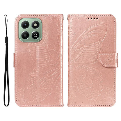 For Honor X6b 4G Case Butterfly Pattern Leather Wallet Flip Phone Cover