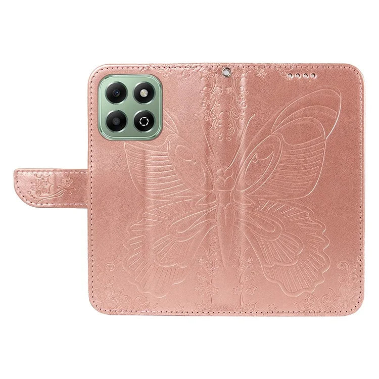 For Honor X6b 4G Case Butterfly Pattern Leather Wallet Flip Phone Cover