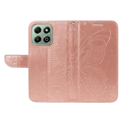 For Honor X6b 4G Case Butterfly Pattern Leather Wallet Flip Phone Cover