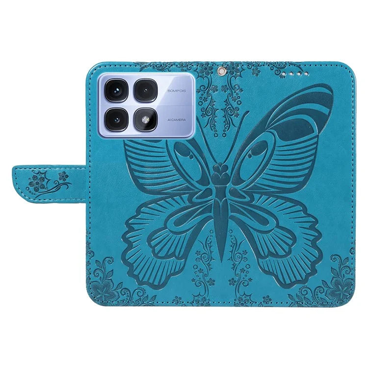 For Xiaomi Redmi K70 Ultra Case Butterfly Pattern Leather Wallet Flip Phone Cover