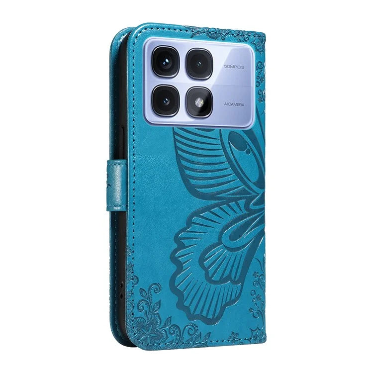For Xiaomi Redmi K70 Ultra Case Butterfly Pattern Leather Wallet Flip Phone Cover