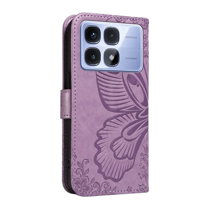 For Xiaomi Redmi K70 Ultra Case Butterfly Pattern Leather Wallet Flip Phone Cover