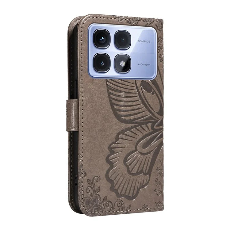 For Xiaomi Redmi K70 Ultra Case Butterfly Pattern Leather Wallet Flip Phone Cover