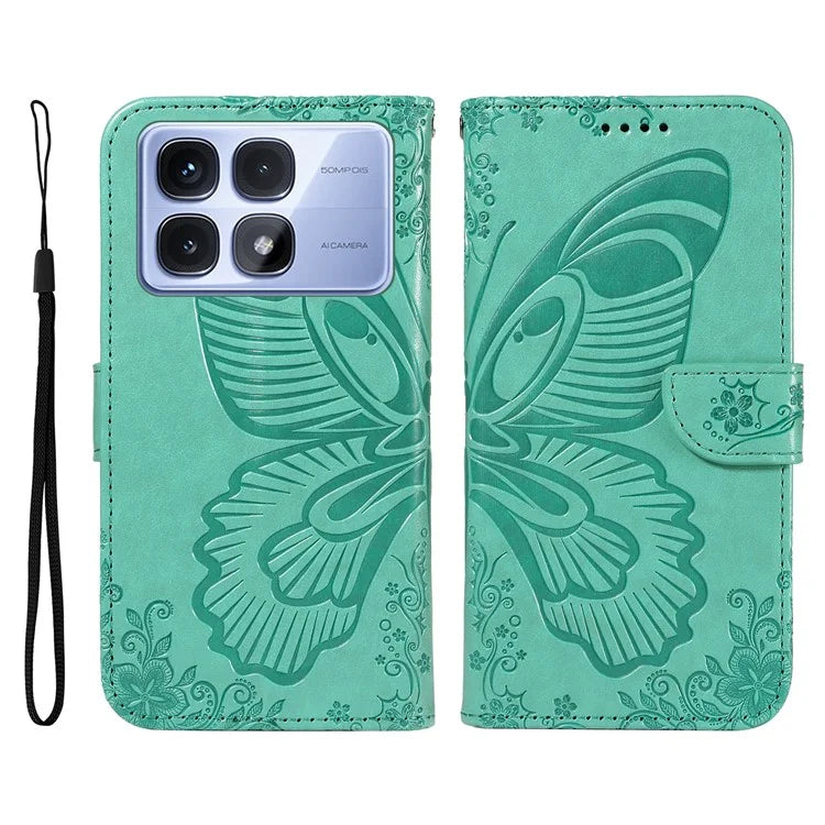 For Xiaomi Redmi K70 Ultra Case Butterfly Pattern Leather Wallet Flip Phone Cover