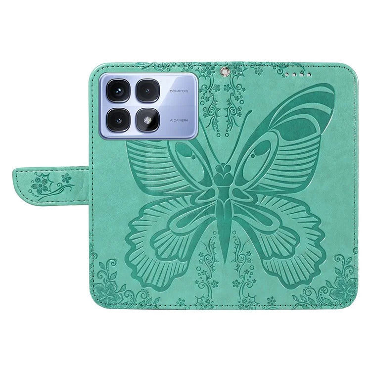 For Xiaomi Redmi K70 Ultra Case Butterfly Pattern Leather Wallet Flip Phone Cover
