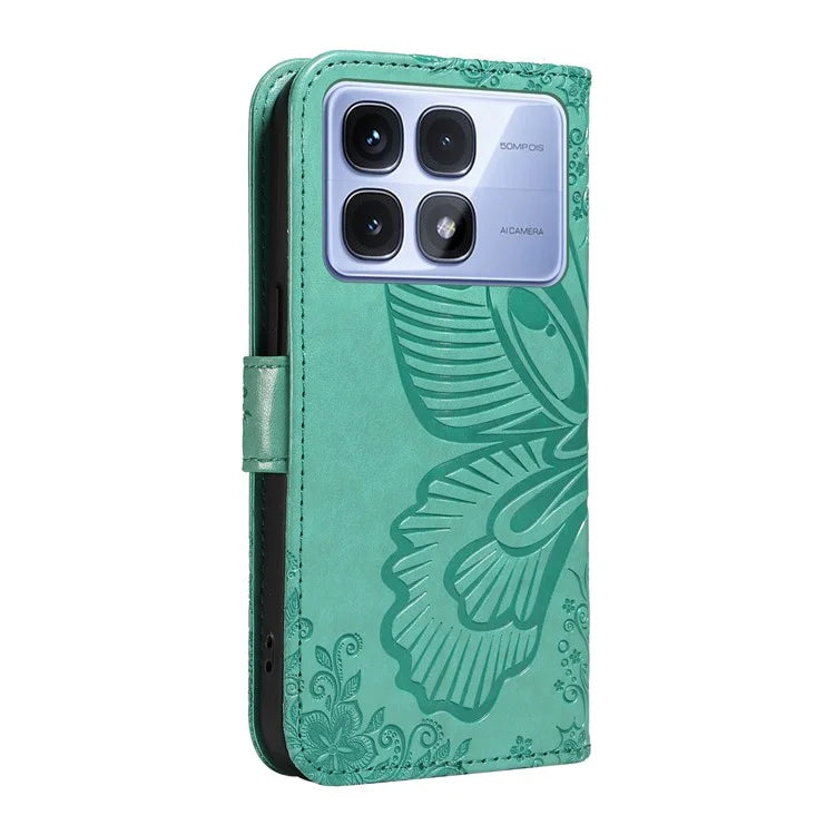 For Xiaomi Redmi K70 Ultra Case Butterfly Pattern Leather Wallet Flip Phone Cover