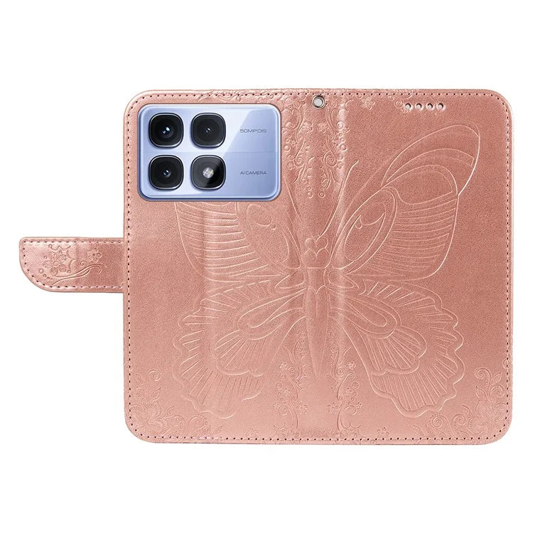 For Xiaomi Redmi K70 Ultra Case Butterfly Pattern Leather Wallet Flip Phone Cover