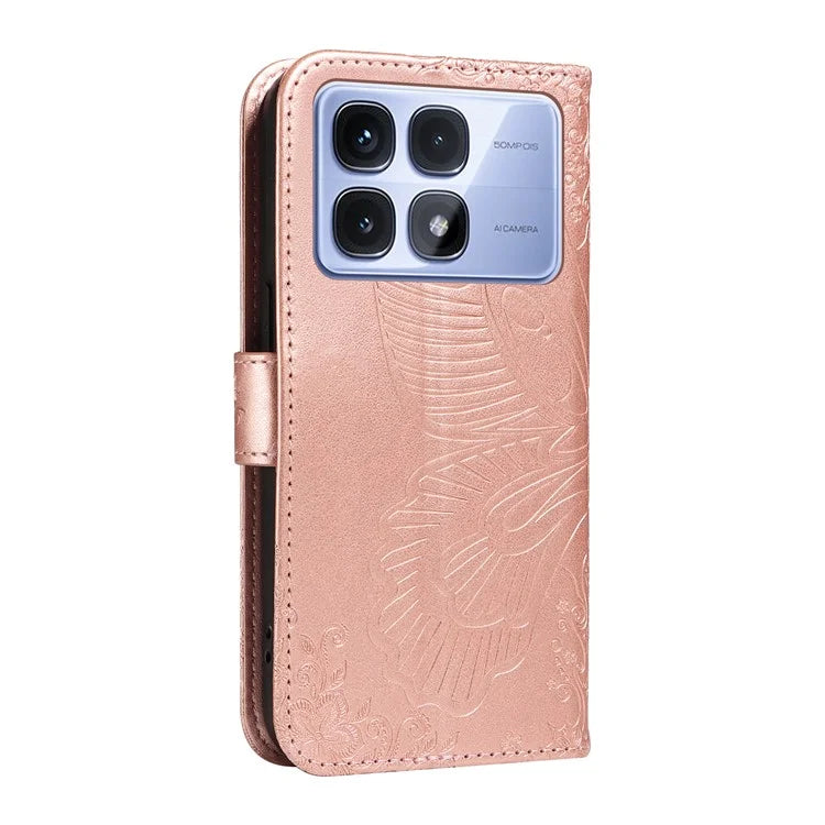 For Xiaomi Redmi K70 Ultra Case Butterfly Pattern Leather Wallet Flip Phone Cover