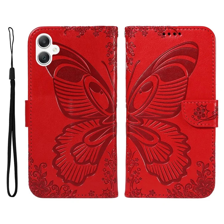 For Samsung Galaxy A06 Case Butterfly Pattern Leather Wallet Flip Phone Cover