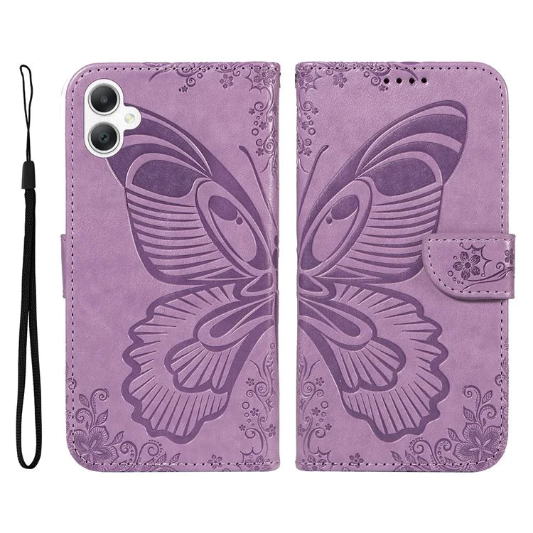 For Samsung Galaxy A06 Case Butterfly Pattern Leather Wallet Flip Phone Cover