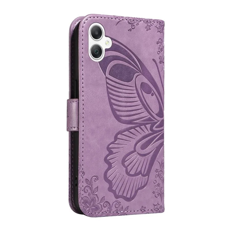 For Samsung Galaxy A06 Case Butterfly Pattern Leather Wallet Flip Phone Cover