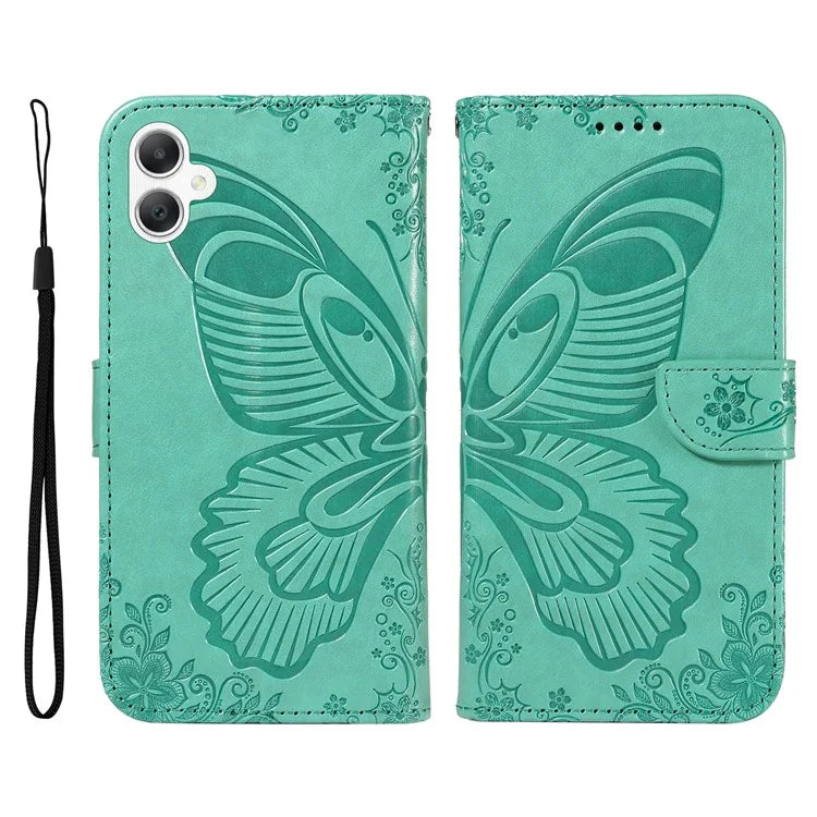 For Samsung Galaxy A06 Case Butterfly Pattern Leather Wallet Flip Phone Cover