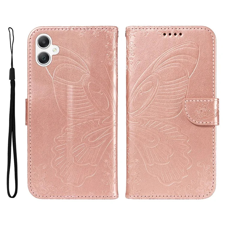 For Samsung Galaxy A06 Case Butterfly Pattern Leather Wallet Flip Phone Cover