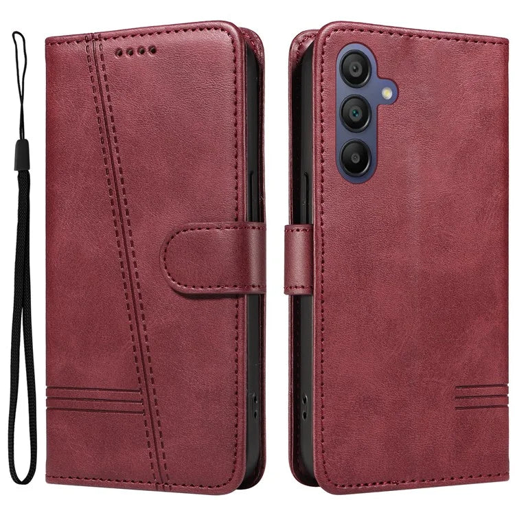 For Samsung Galaxy A16 5G Case Flip Wallet T-Shape Lines Leather Phone Cover