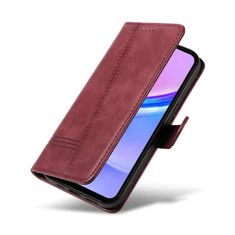 For Samsung Galaxy A16 5G Case Flip Wallet T-Shape Lines Leather Phone Cover